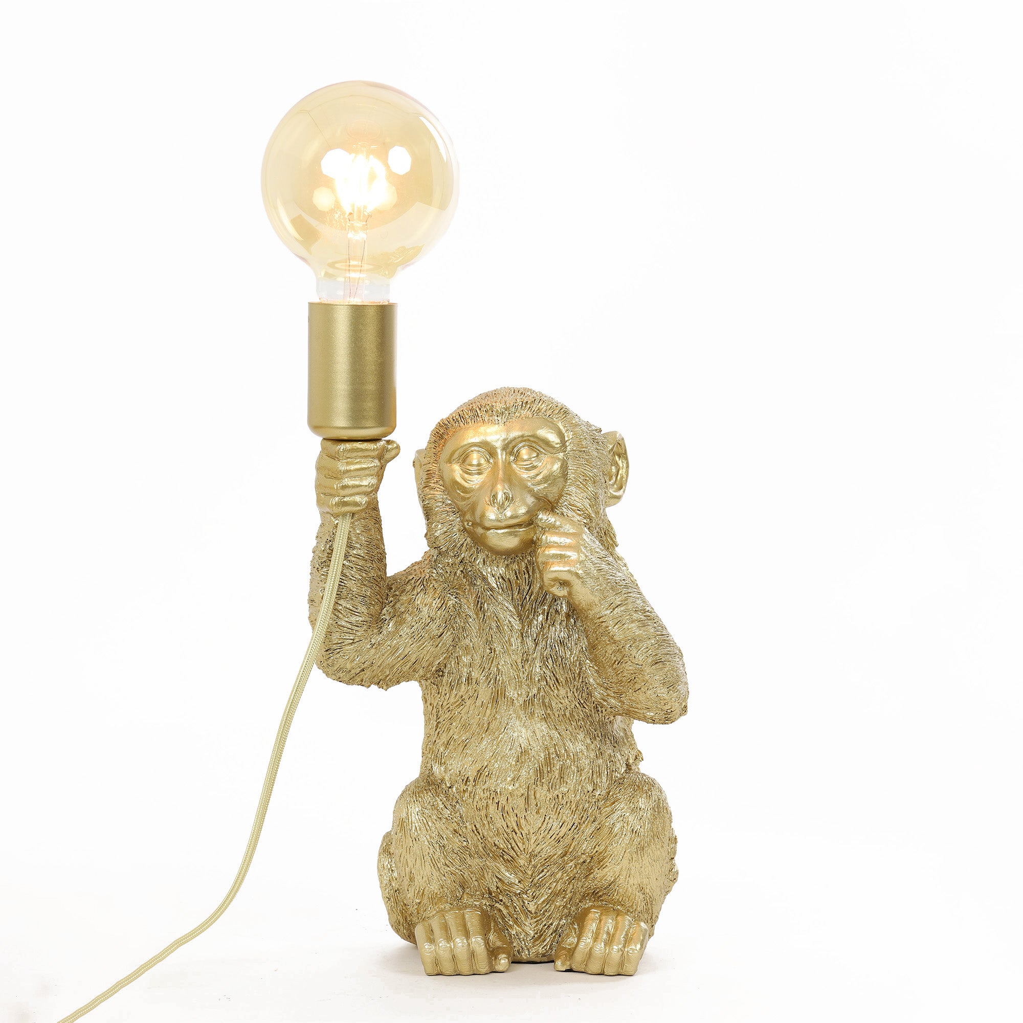 Light & Living tafellamp Monkey - goud - 19.5x20x34cm