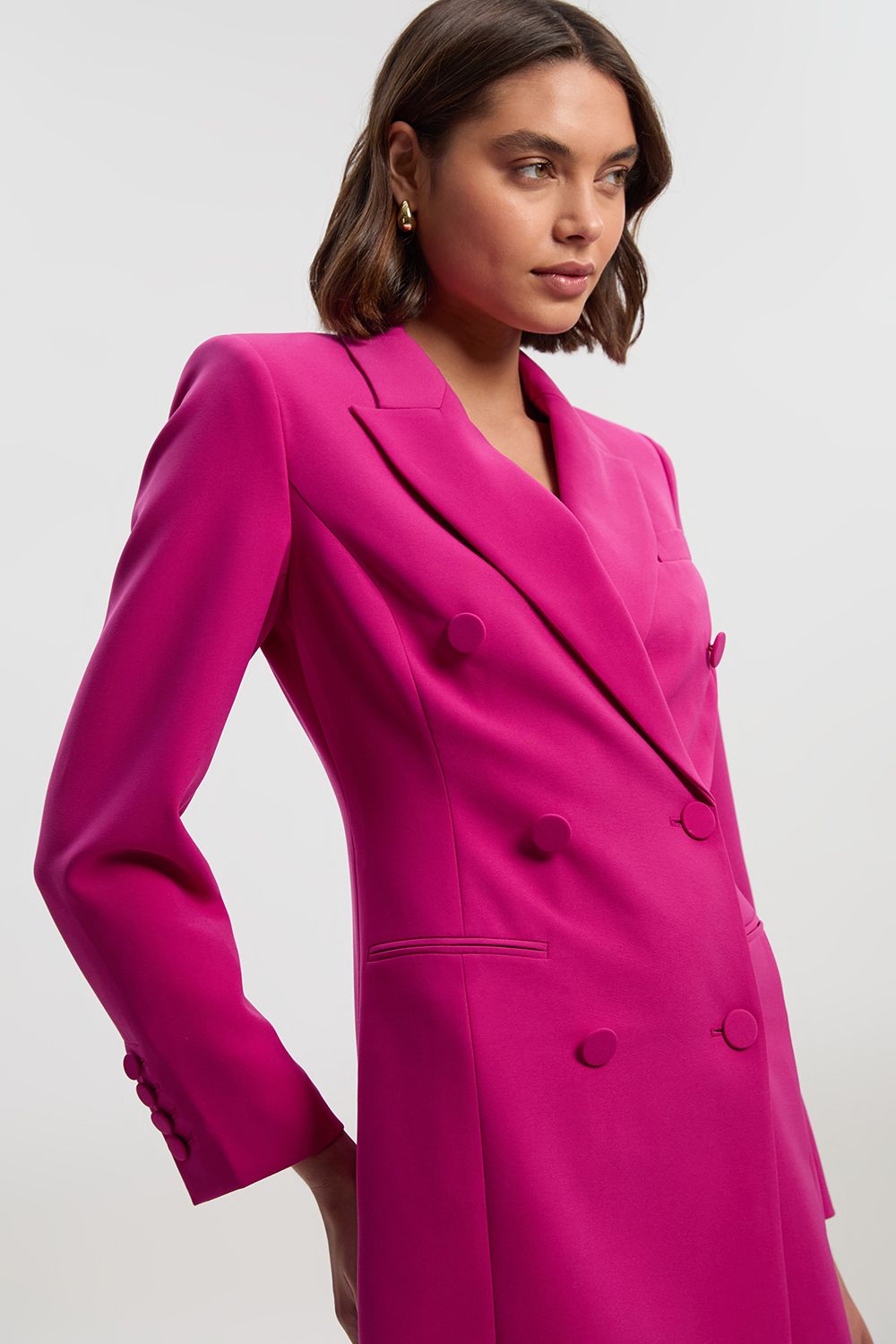 KarenMillen Petite Polished Tailored Double Breasted Blazer Mini Dress