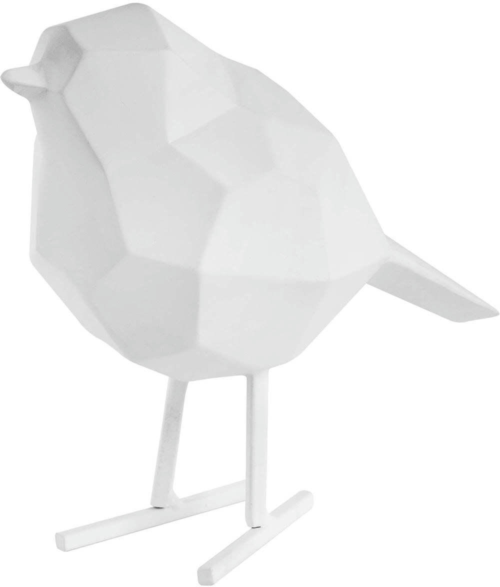 STATUE BIRD - Oiseau en résine mat origami 17cm blanc