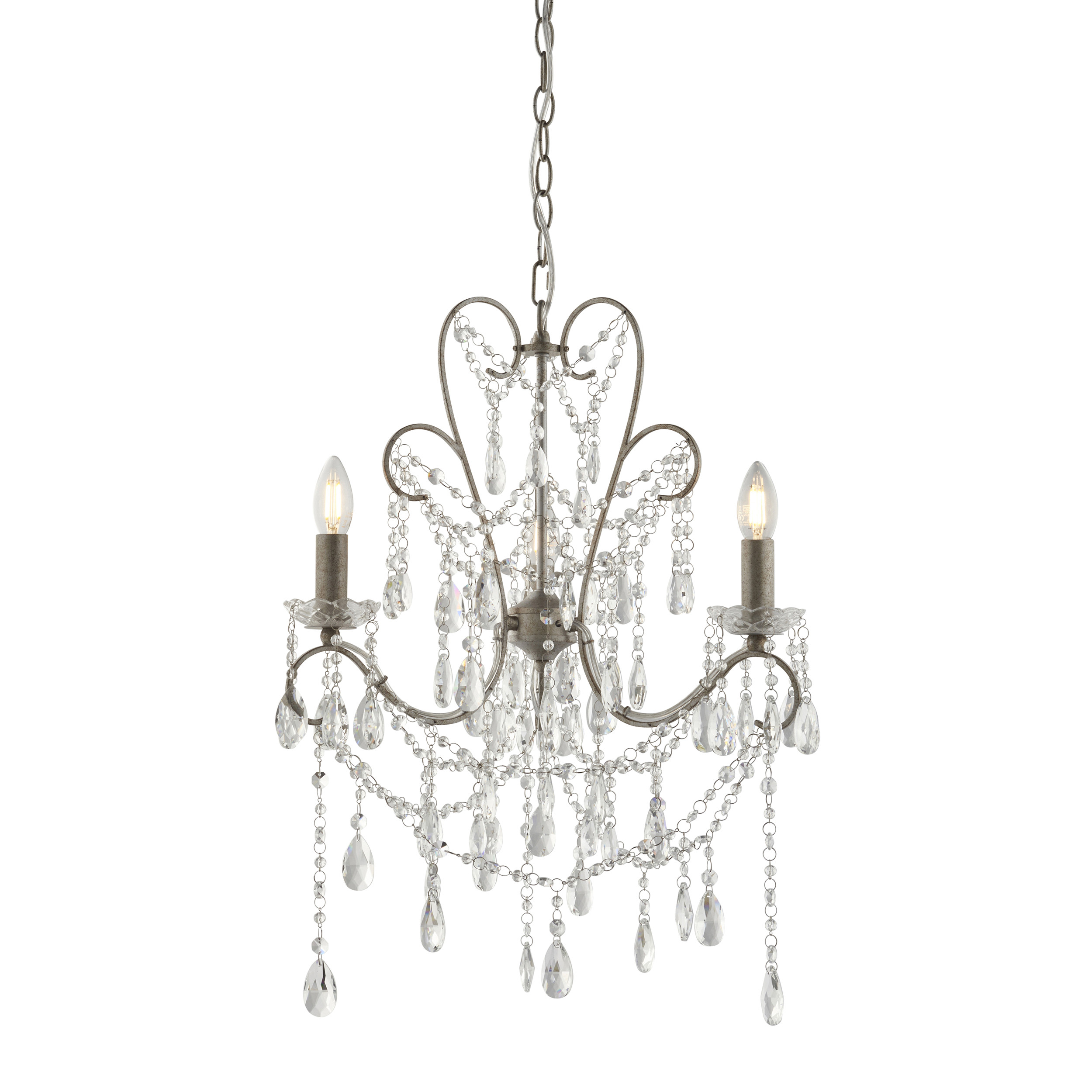 Żyrandol BERKLEY postarzany srebrny 3xE14x15W wym:213x52x52cm IP20 Endon