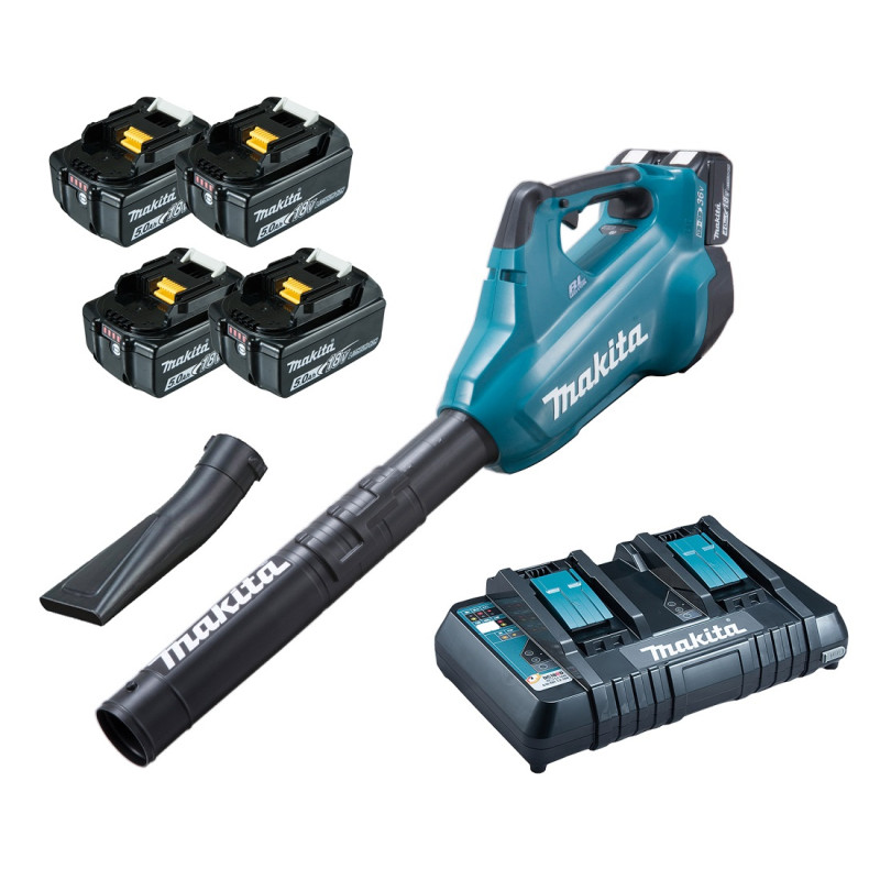 Souffleur DUB362TX1 avec 4 batteries 5 Ah et chargeur MAKITA