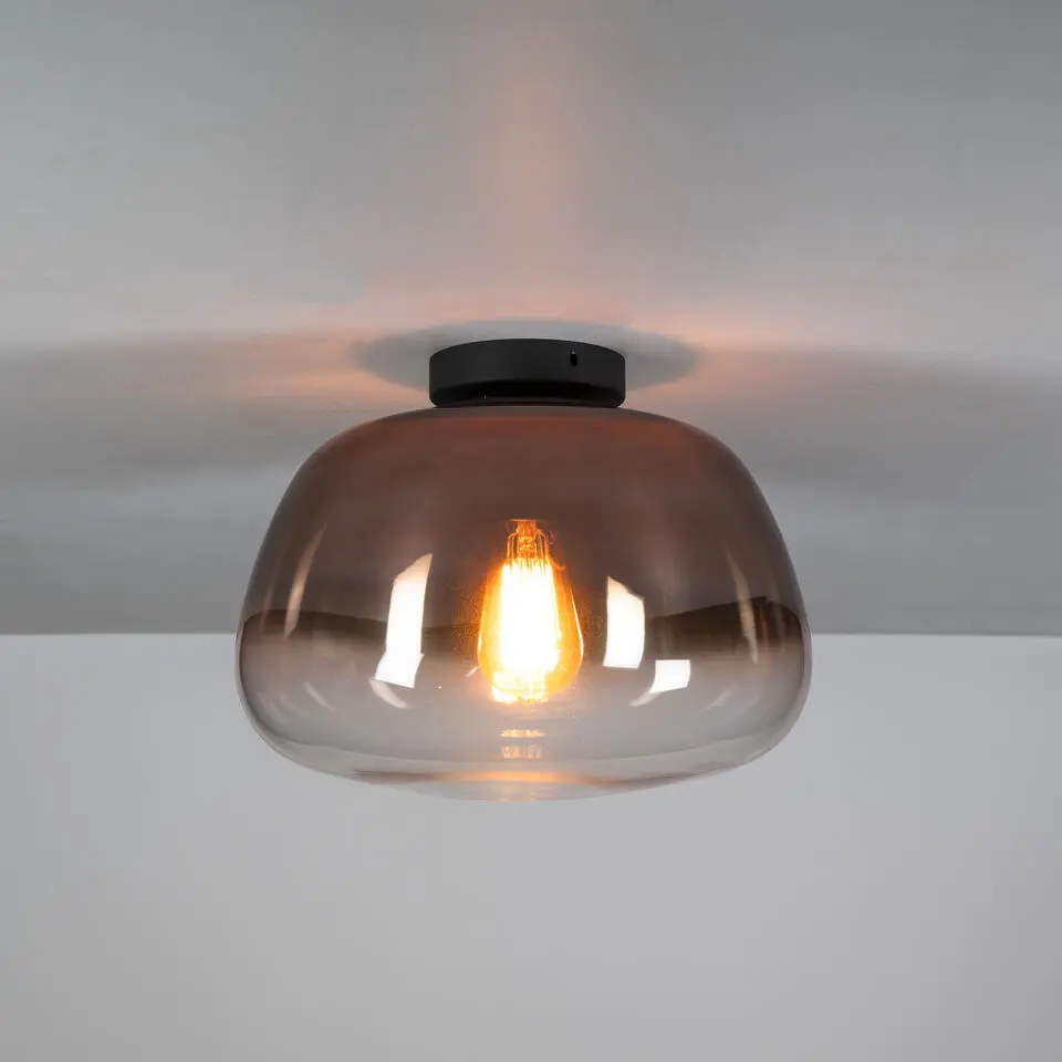 Hoyz Collection - Plafondlamp Pulse Shaded 1-lichts - Koper Glas