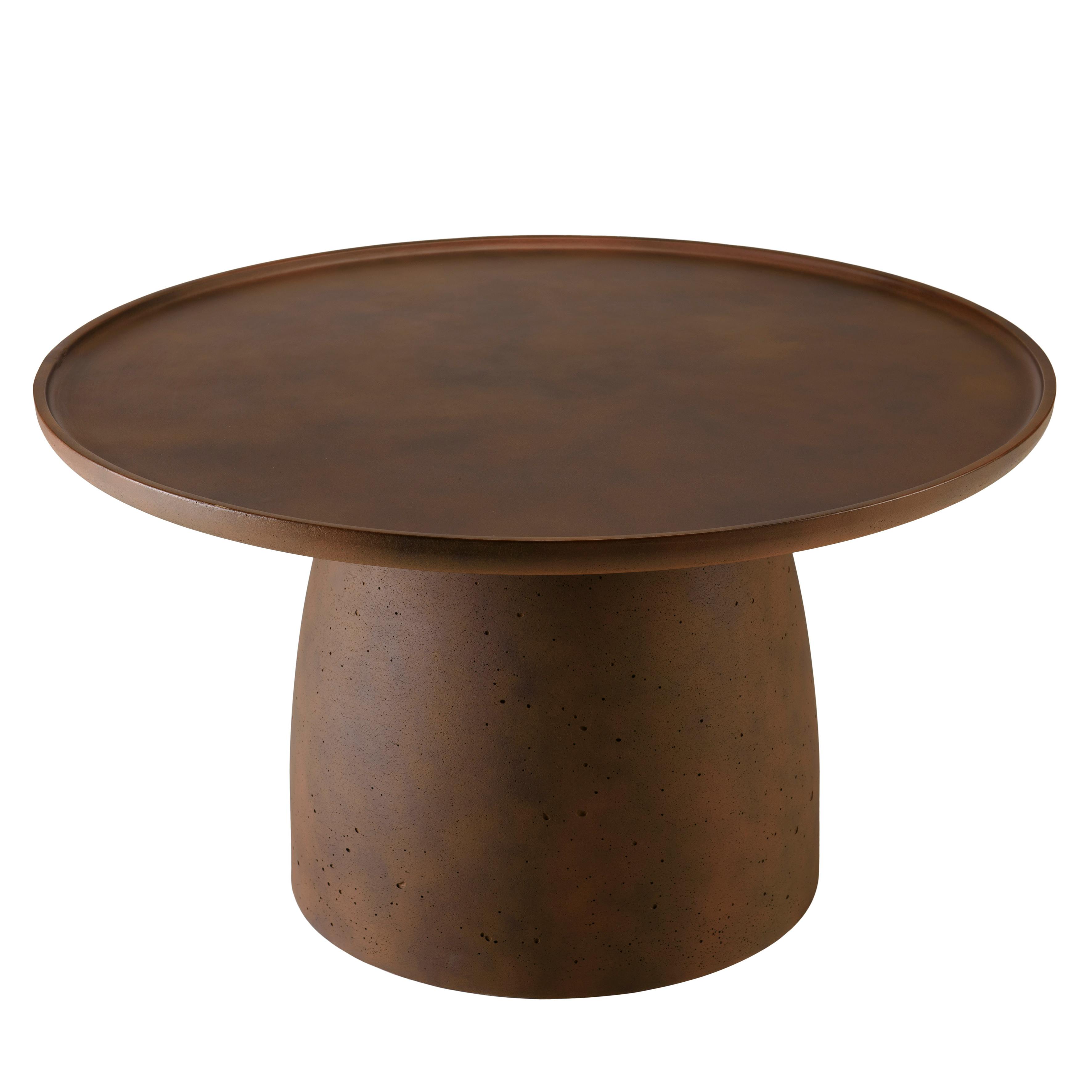 Table basse ronde en béton marron D80cm CALVI