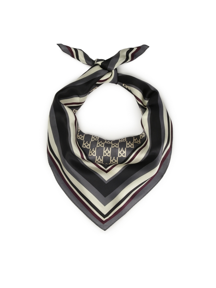 KAZAR monogrammed silk scarf