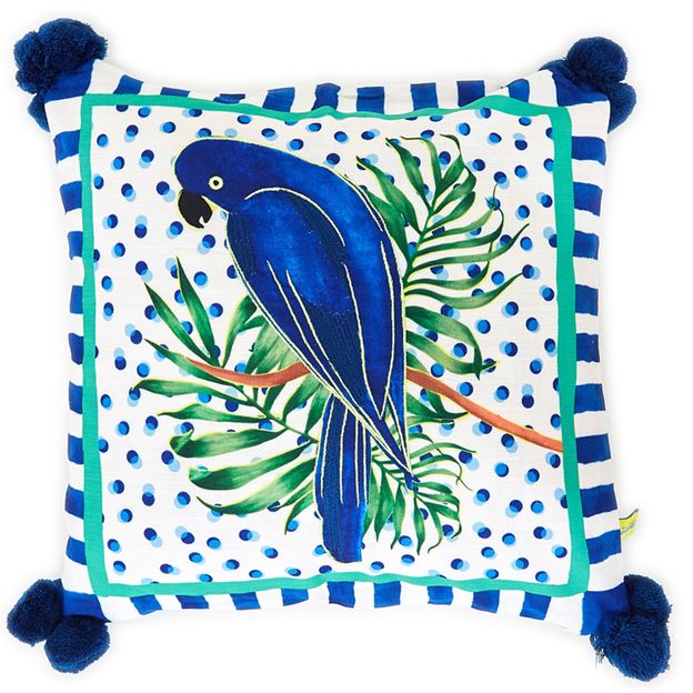 PÉ NA AREIA ARARA/POÁS CAPA ALMOFADA 45 CM X 45 CM