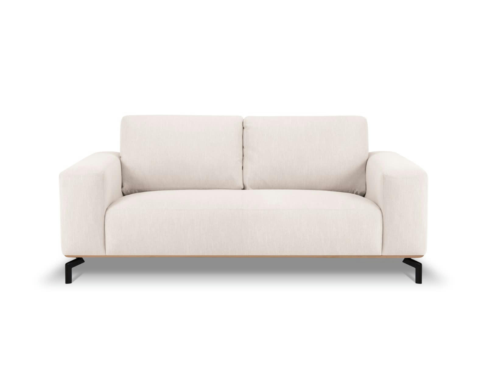 MARC - Canapé 2 places en Tissu Structurel Beige Clair