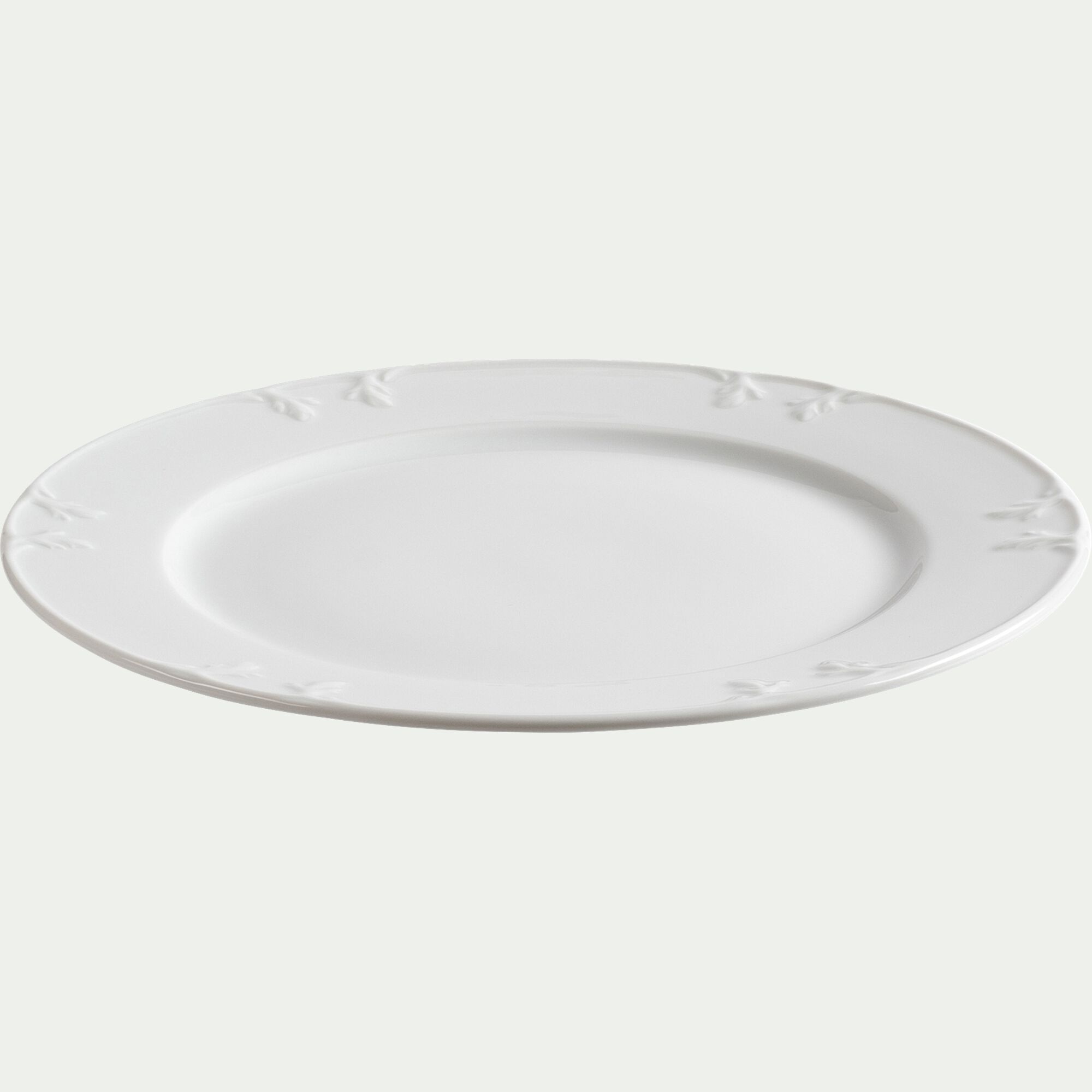 ACANTHE - Assiette plate en porcelaine D28cm - blanc