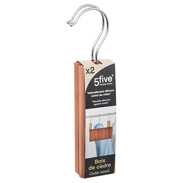 2 cintres antimites en bois - 5Five