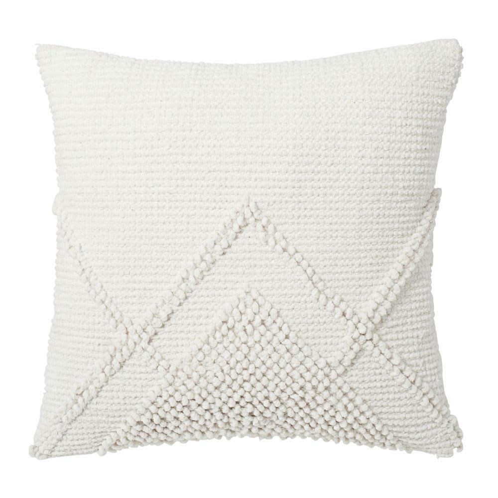VANSHI - Coussin en coton écru 45x45