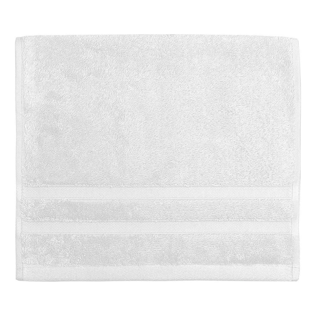 SENSILK - Lot de 3 serviettes invité 600 gr/m²  blanc 30x50 cm