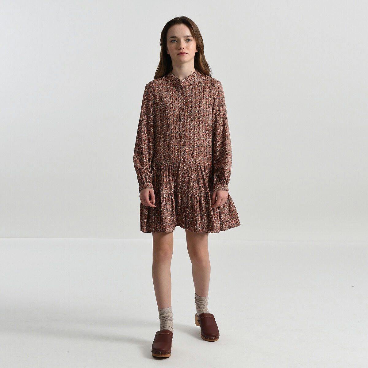 Robe manches longues imprimée