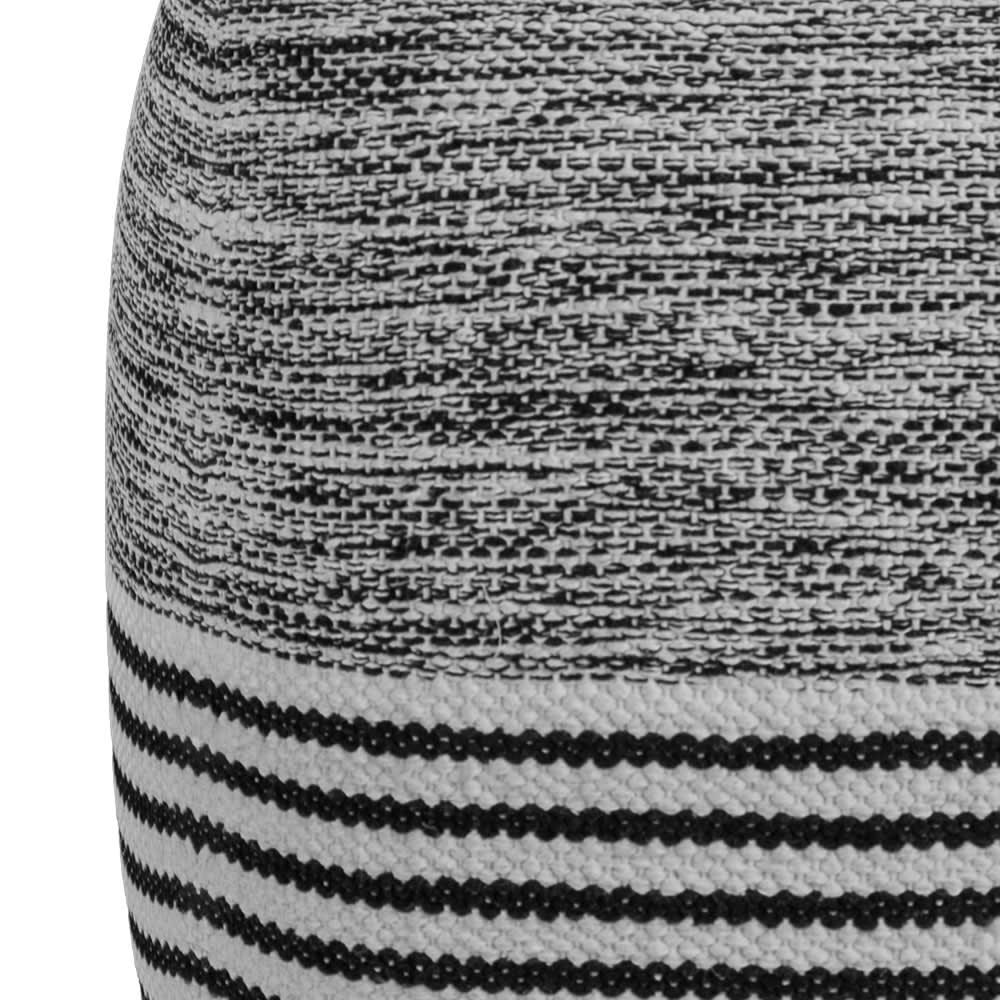 LUCKY - Pouf carré gris, noir et blanc en coton 40 cm