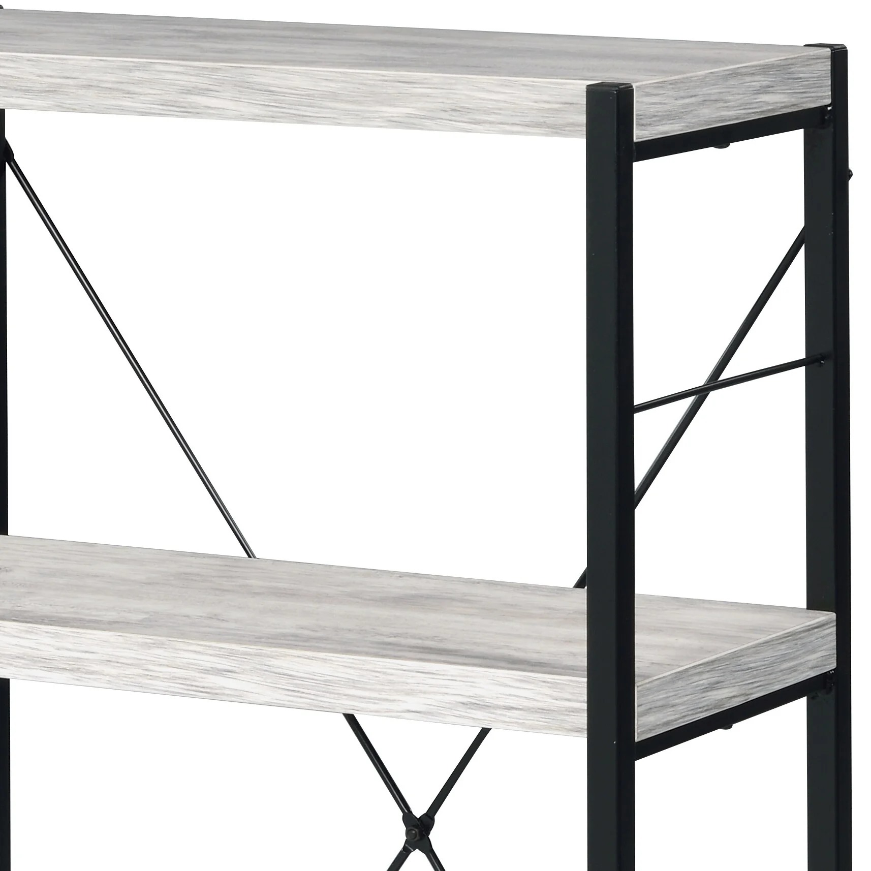 Antique White and Black Finish Bookshelf