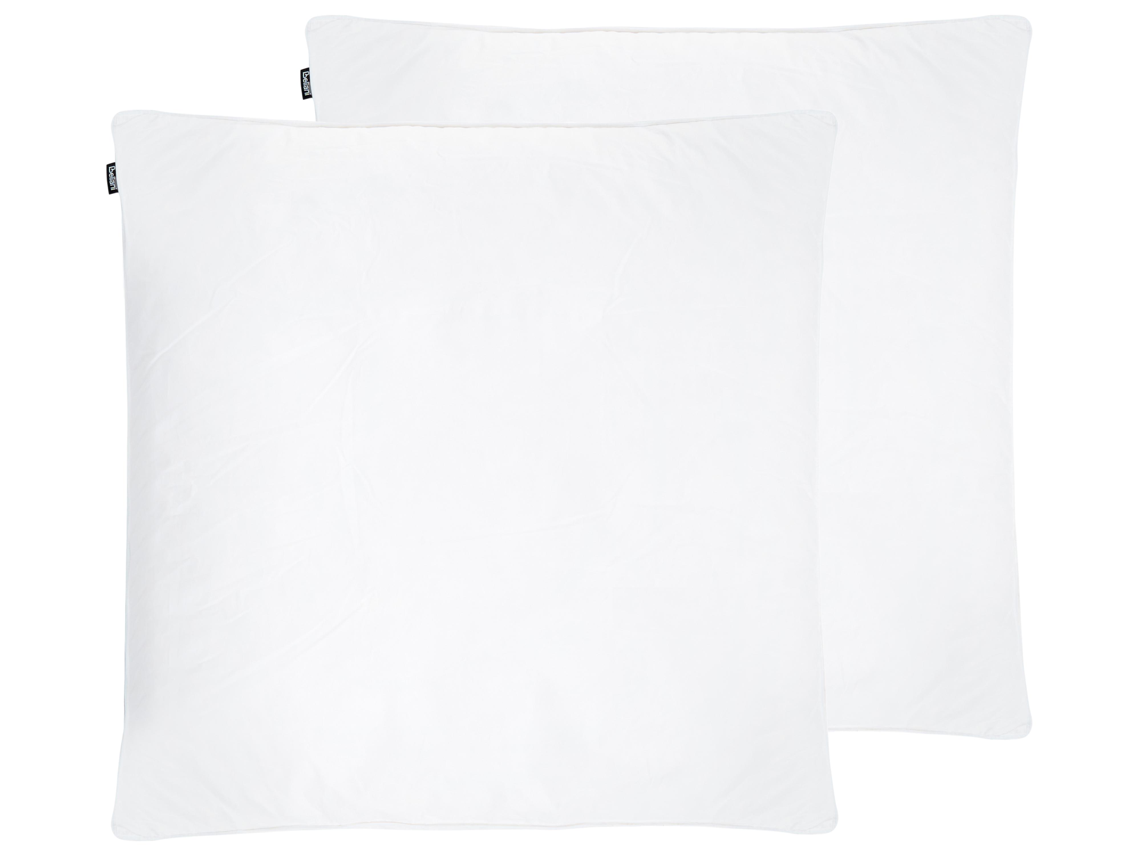 Set of 2 Bed Pillows FELDBERG High Duck Feathers and Down 80 x 80 cm White
