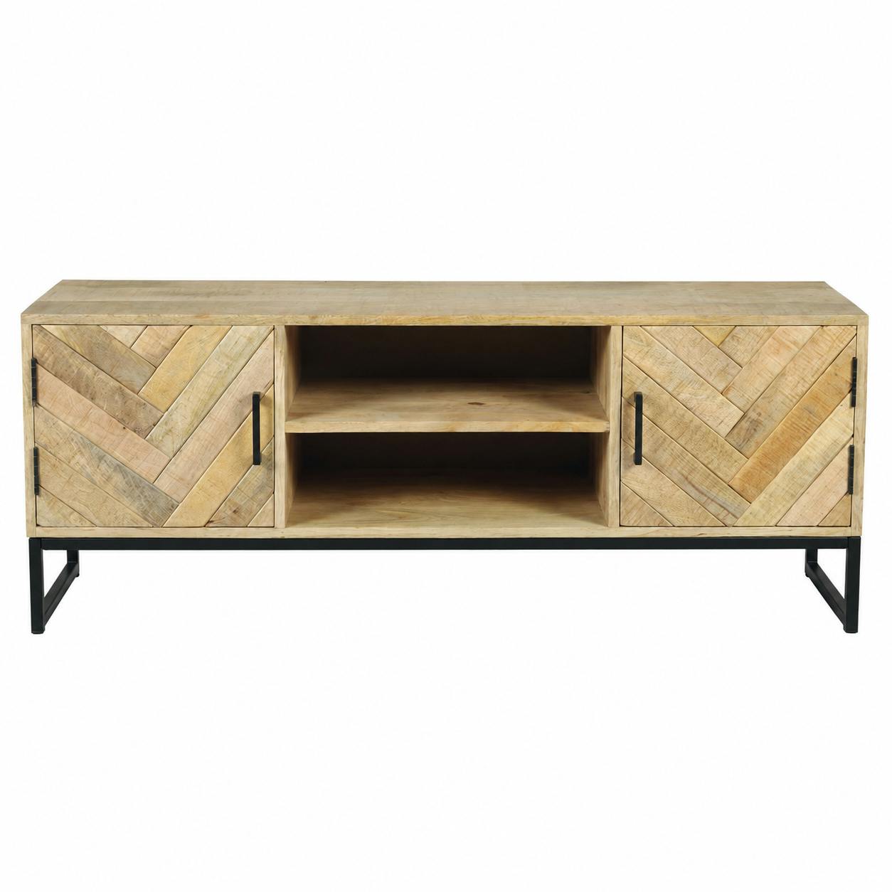 Meuble TV en bois de manguier 2 portes BRIX