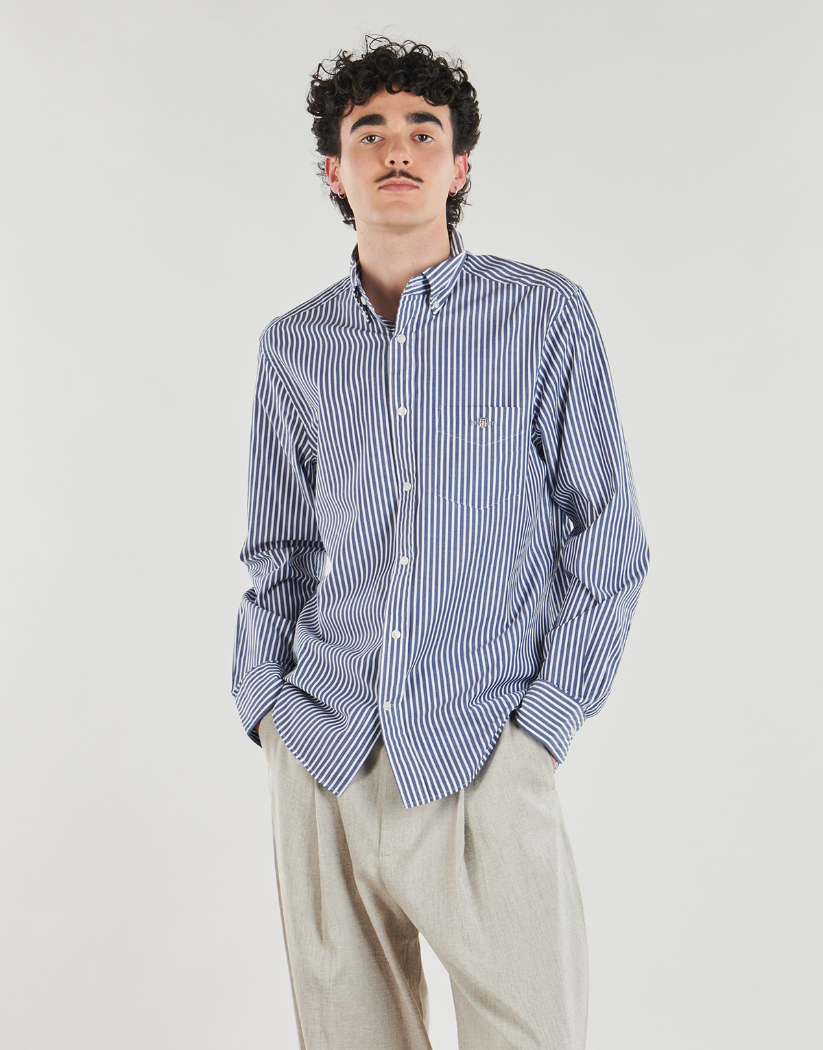Gant - REG CLASSIC POPLIN STRIPE SHIRT - Blue