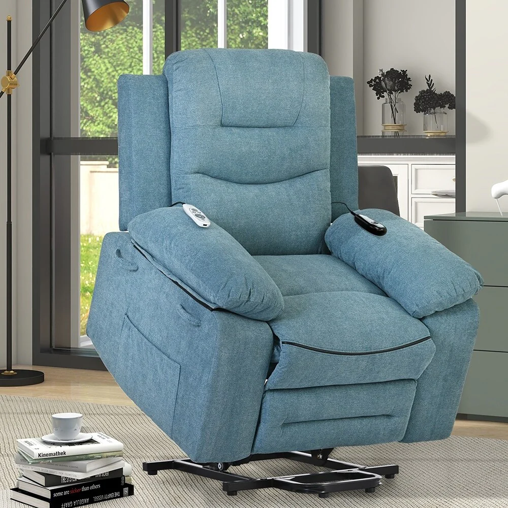 Power Lift Recliner Chair with Heat Massage and Storage Pocket