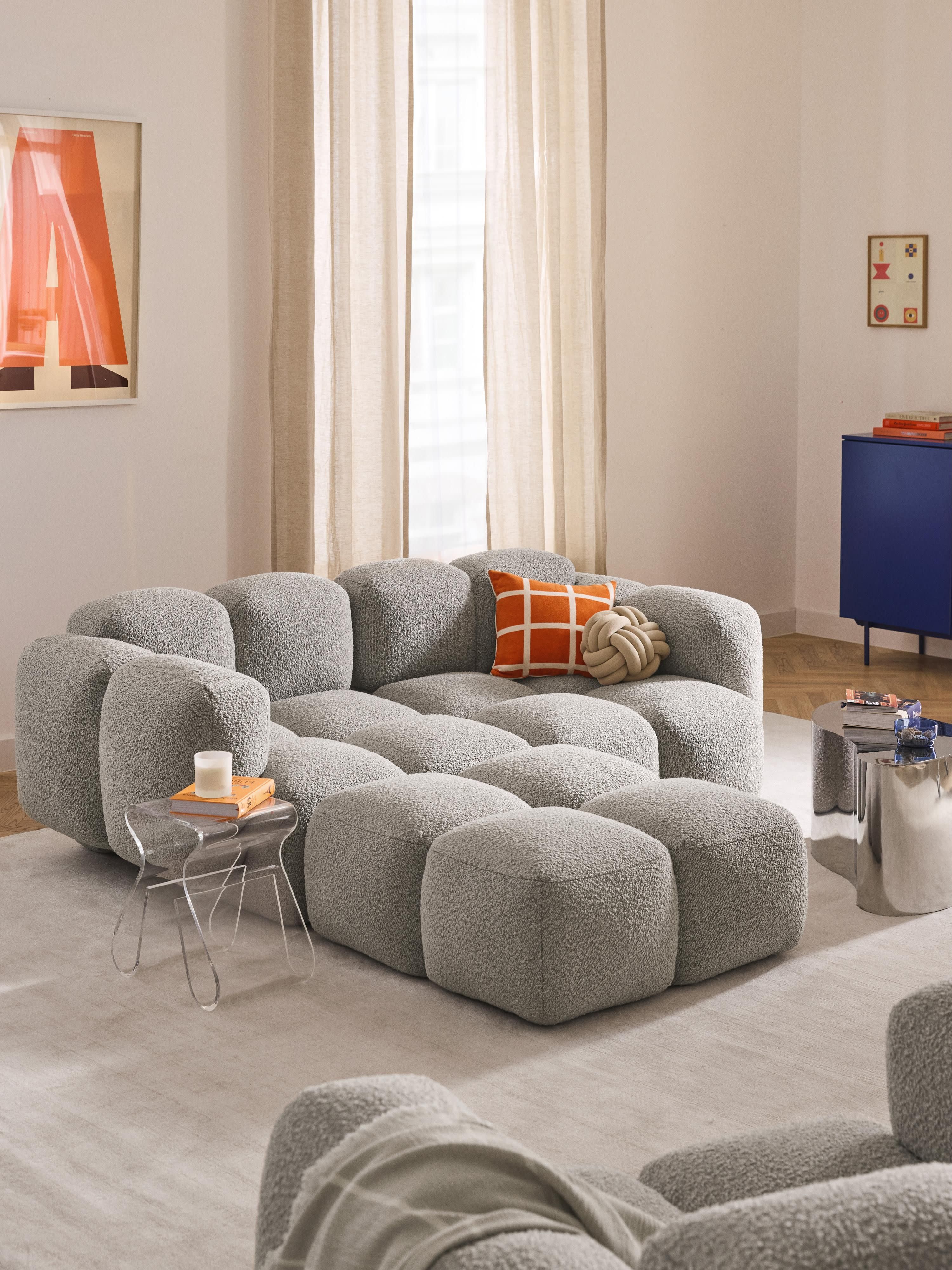 Sofa-Hocker Tayla aus Bouclé