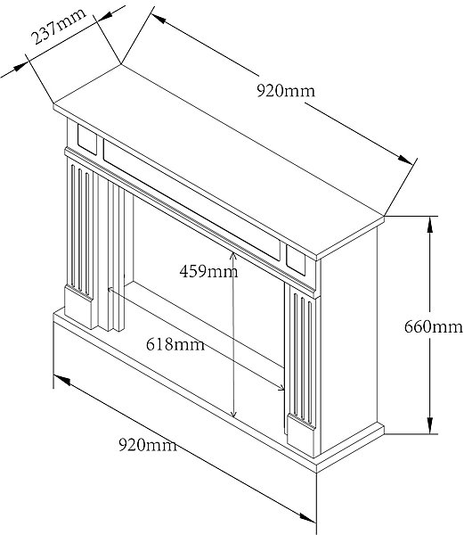 Cadre d'habillage de foyer pour insert GoodHome blanc