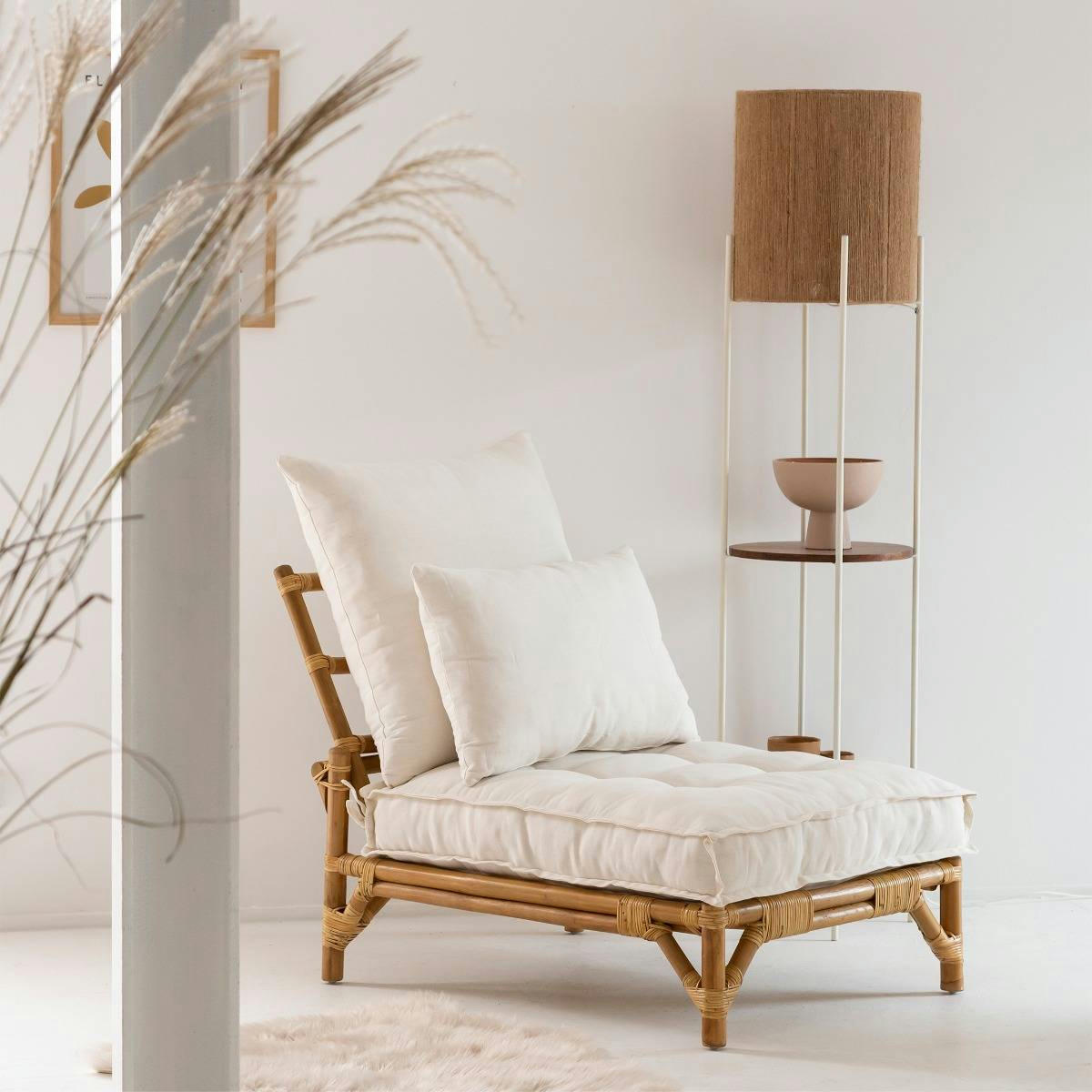 ELISA - Fauteuil en rotin marron 70 cm