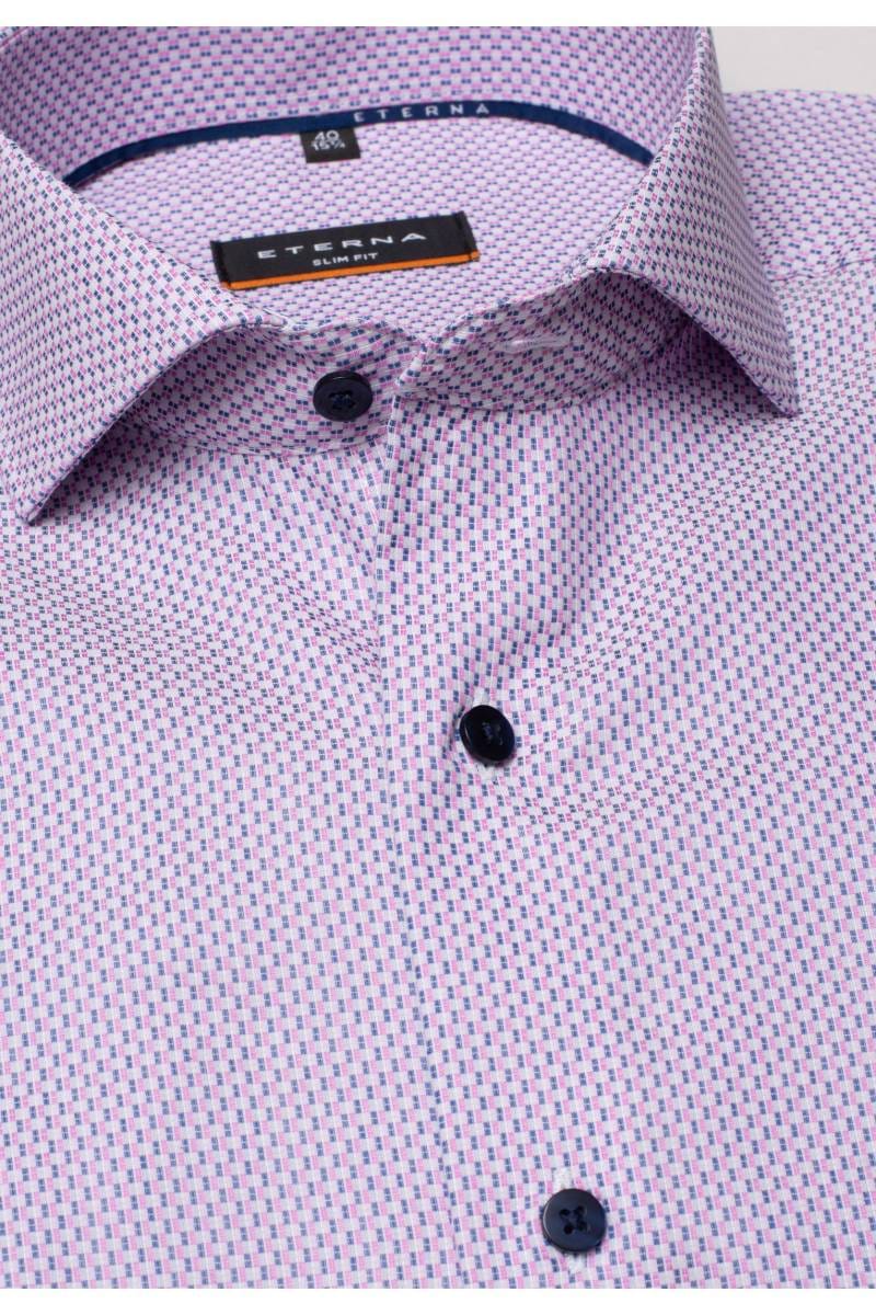 ETERNA Slim Fit Hemd dunkelblau, Strukturiert