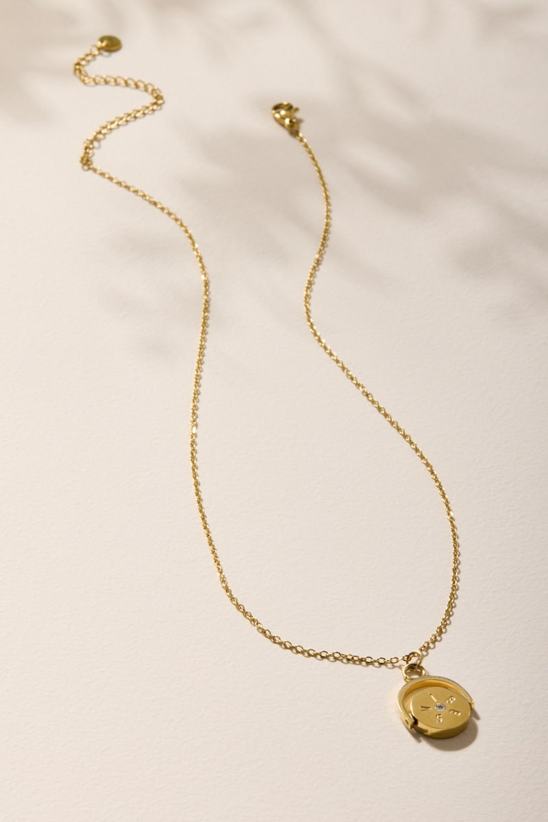 Debra Stainless Steel Fidget Spinner Pendant Necklace