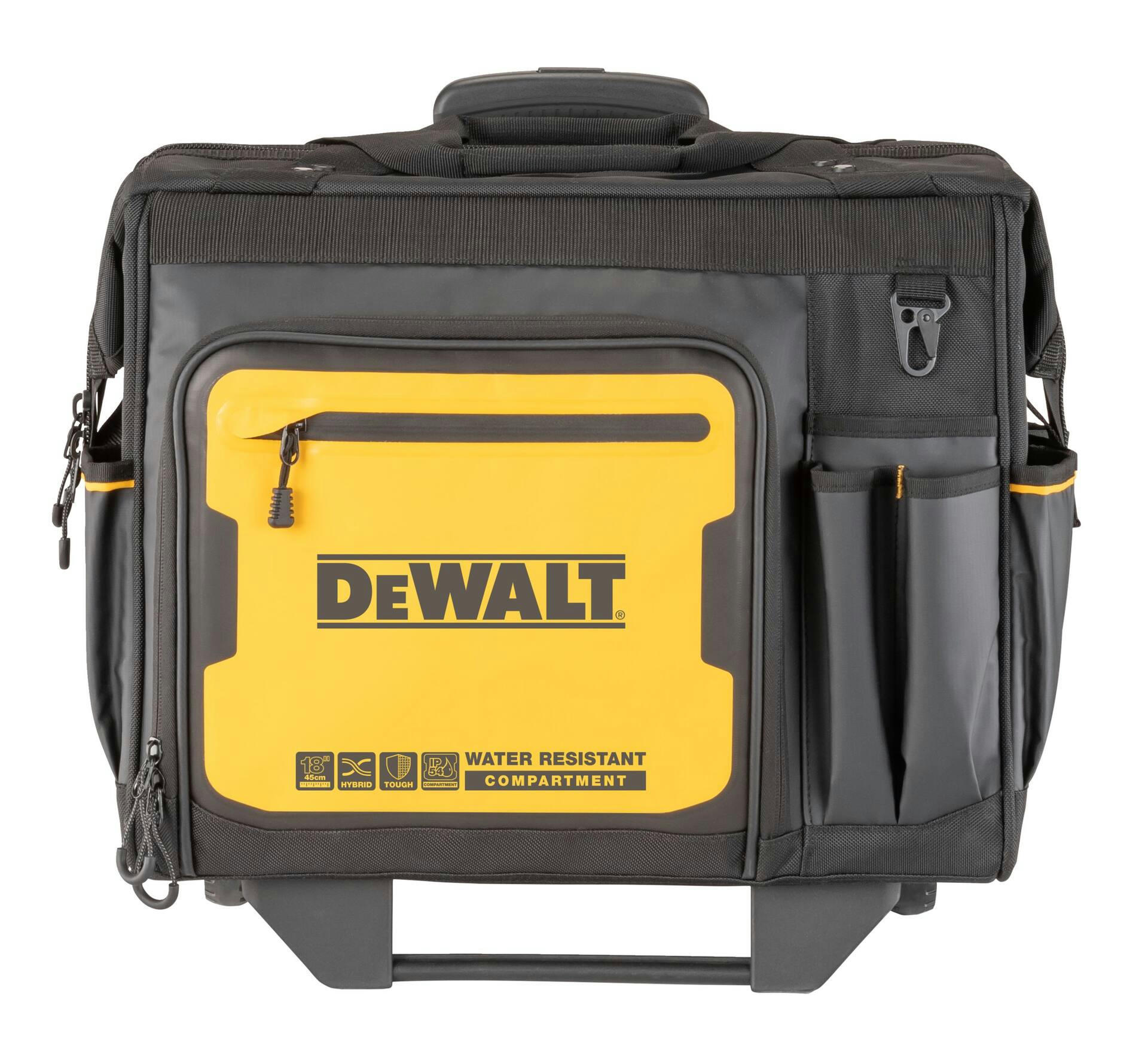 DEWALT Rolling Tool Bag with Telescopic Handles & Cardholder, 27 Pockets, 18-in
