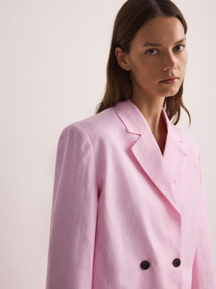 Linen Rich Blazer With Viscose Blend