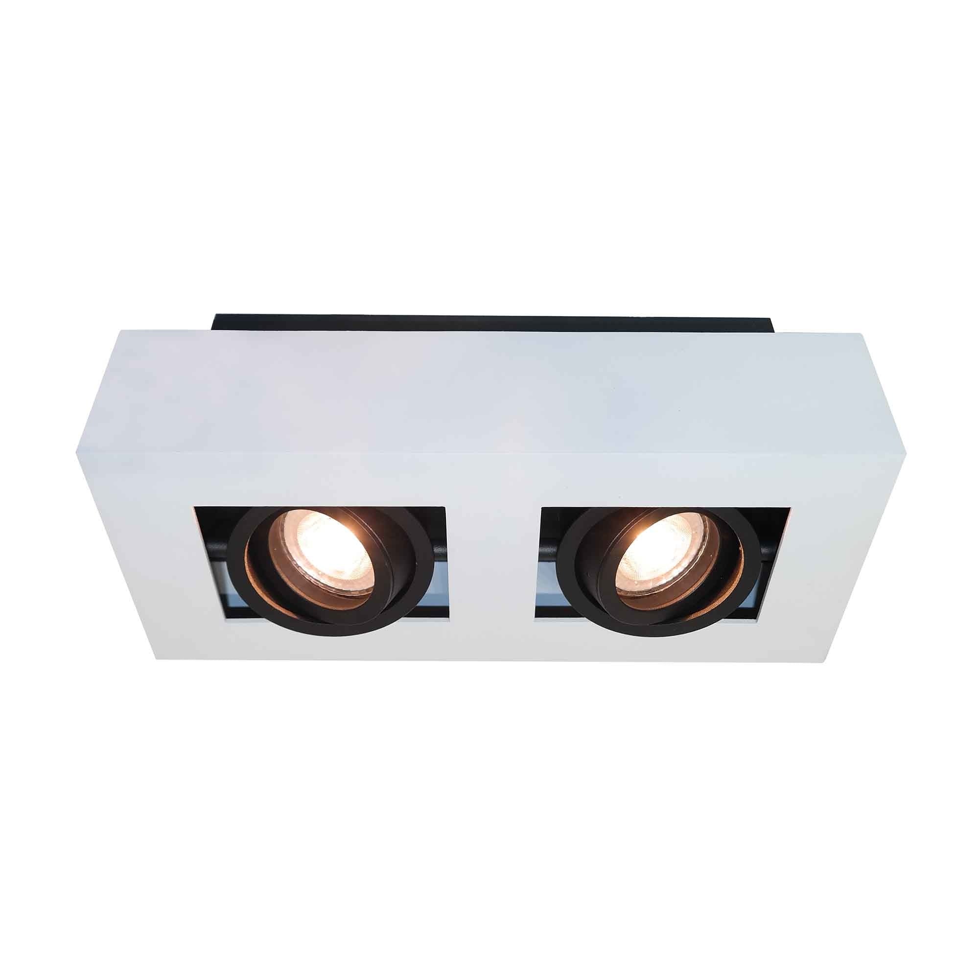 Artdelight spot Bosco - 2 lichts - 25 x 8.6  cm - zwart - wit