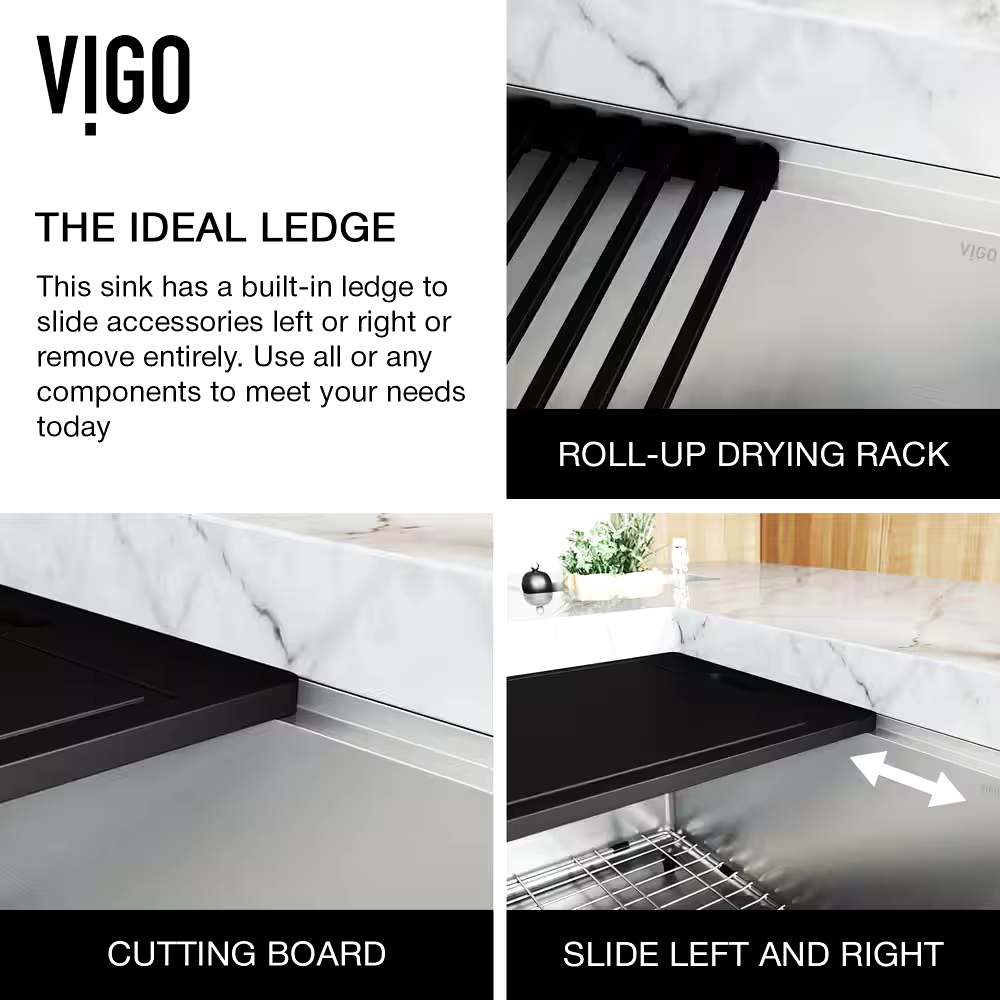 VIGO Oxford 1-Bowl Stainless Steel Apron Front Farmhouse Kitchen Sink with Accessories, 33-in