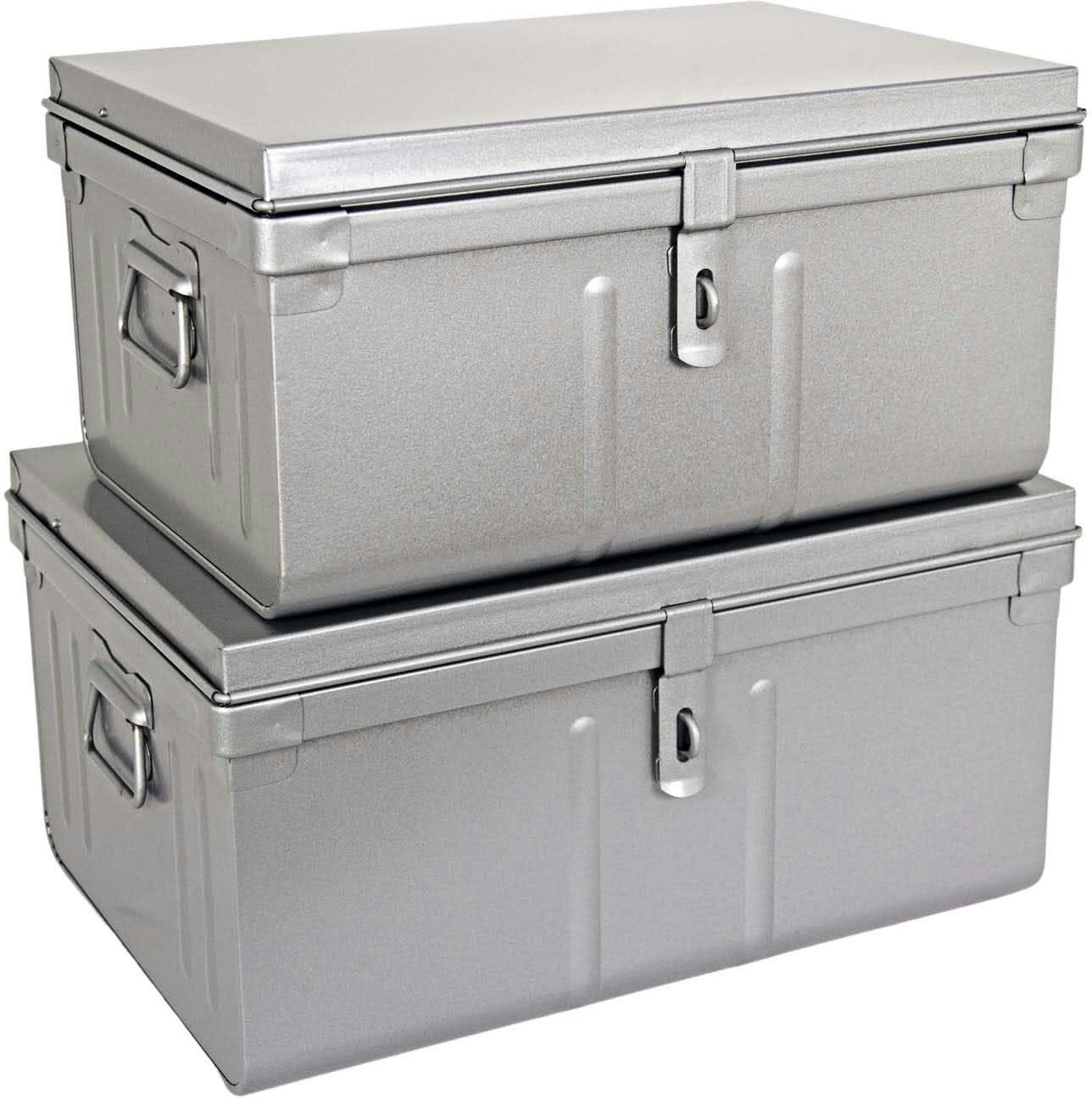 - Lot de 2 coffres en métal habitat alu