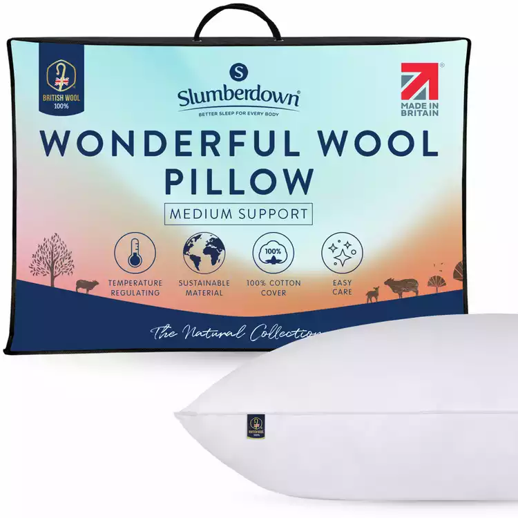 Slumberdown Wonderful Wool Medium Support Pillow - Single
