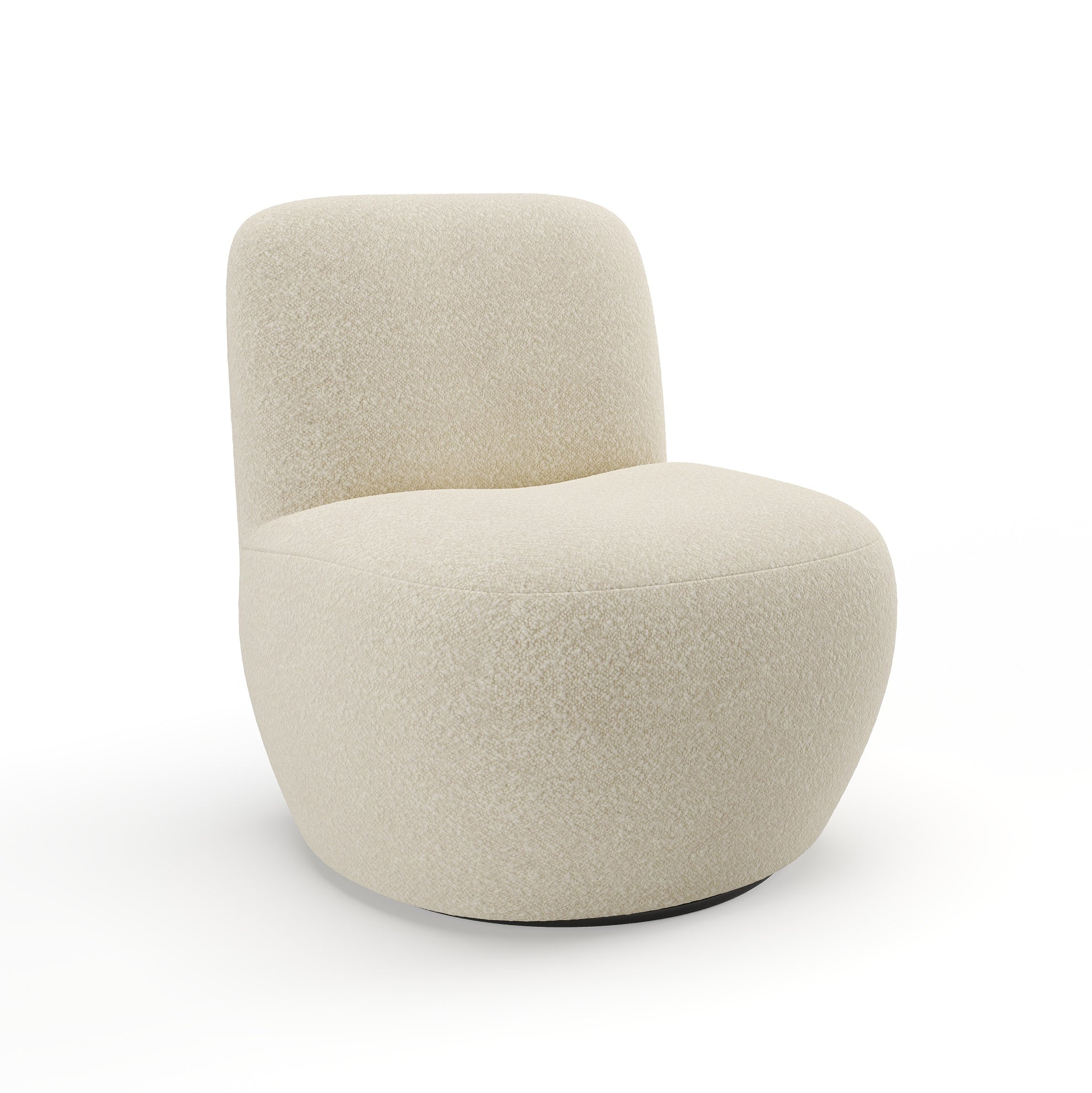 Sia Home - Draaibare fauteuil JENA - bouclette stof beige 64cm