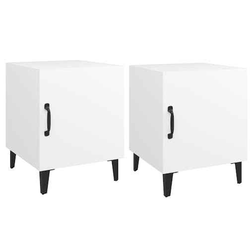 NNEVL Bedside Cabinets 2 pcs White Engineered Wood