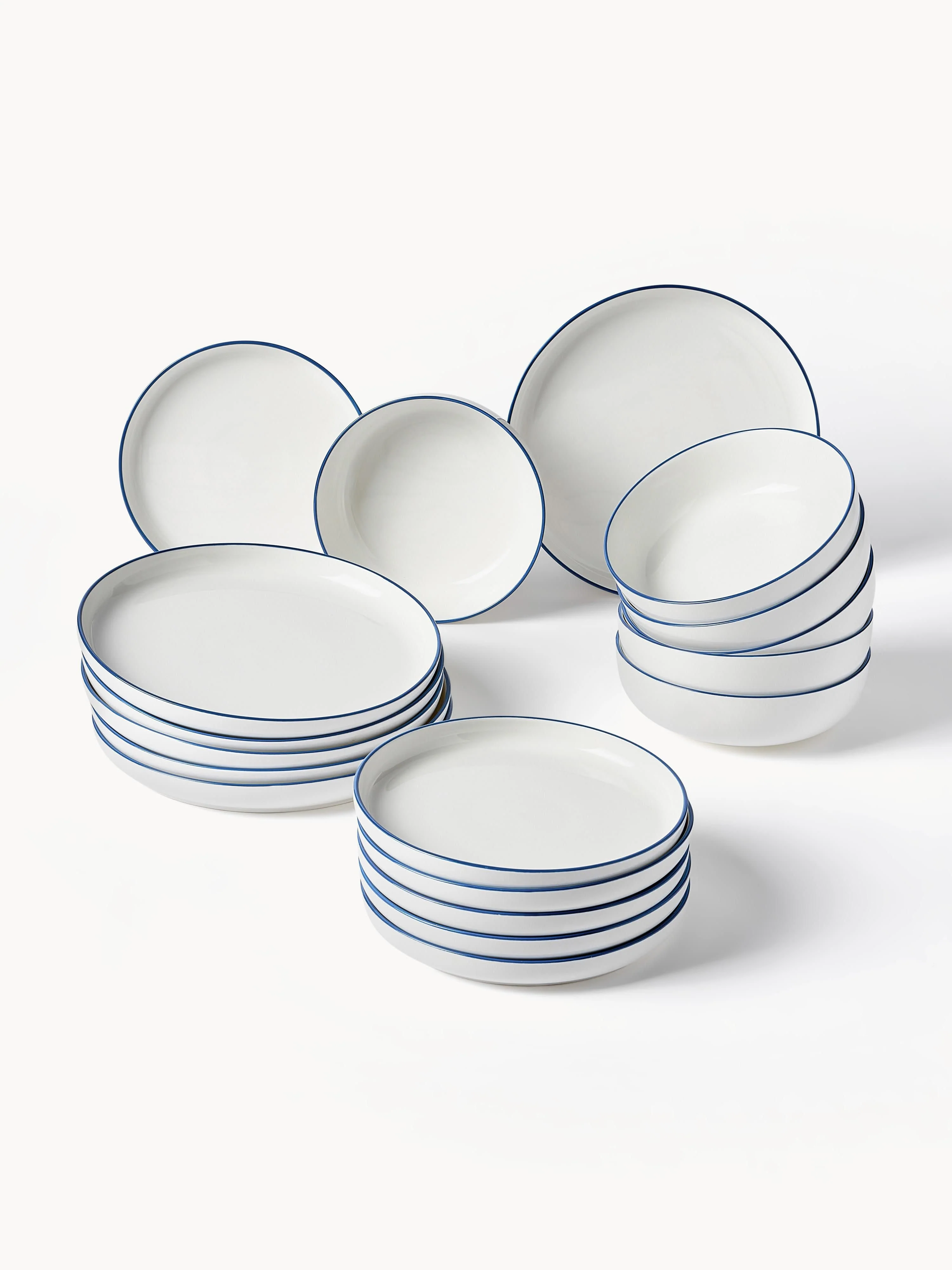 Porzellan-Geschirr-Set Facile, 6 Personen, 18er-Set