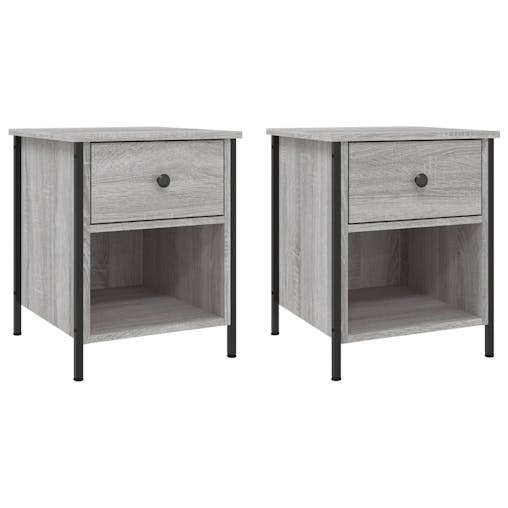 NNEVL Bedside Cabinets 2 pcs Grey Sonoma 40x42x50 cm Engineered Wood