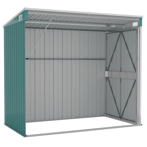 NNEVL Wall-mounted Garden Shed Green 118x194x178 cm Galvanised Steel
