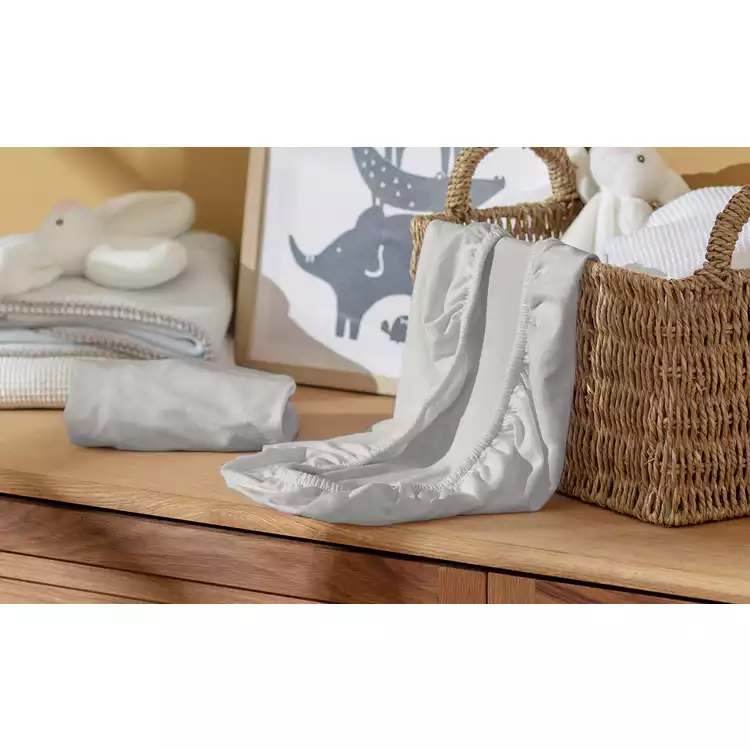 Habitat Kids 2 Pack Cotton Jersey Grey Fitted Sheet – Moses