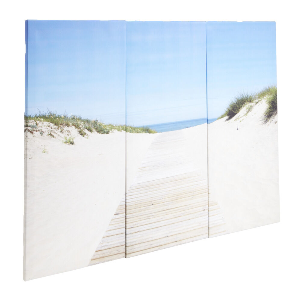Toile triptyque imprimé plage 80x60cm