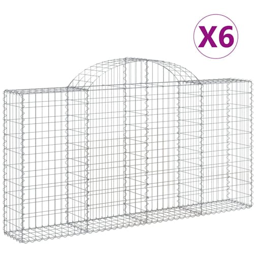 NNEVL Arched Gabion Baskets 6 pcs 200x30x100/120 cm Galvanised Iron