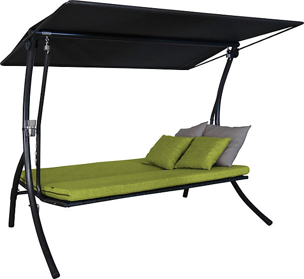 balancelle Motion Smart - balancelle de jardin pour s'asseoir, s'allonger et se détendre, avec fonction lit, vert