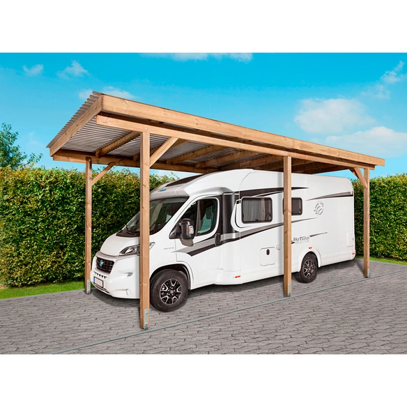 Wohnmobil-Einzelcarport »Bremen 1«, Außenmaß BxT: 340 x 510 cm, braun, Holzart: Kiefer