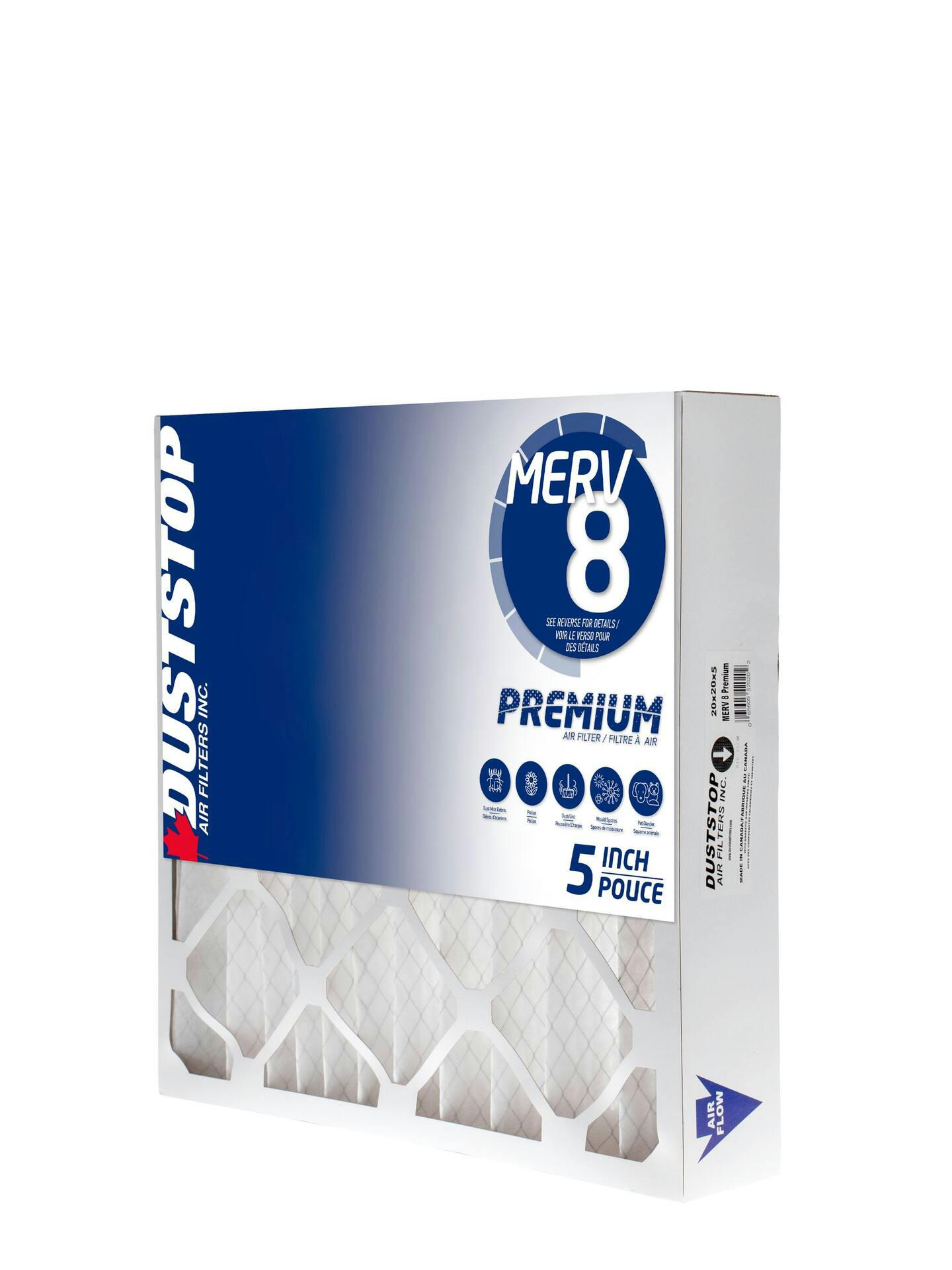 Duststop MERV 8 Premium Filter, 20-in x 20-in x 5-in