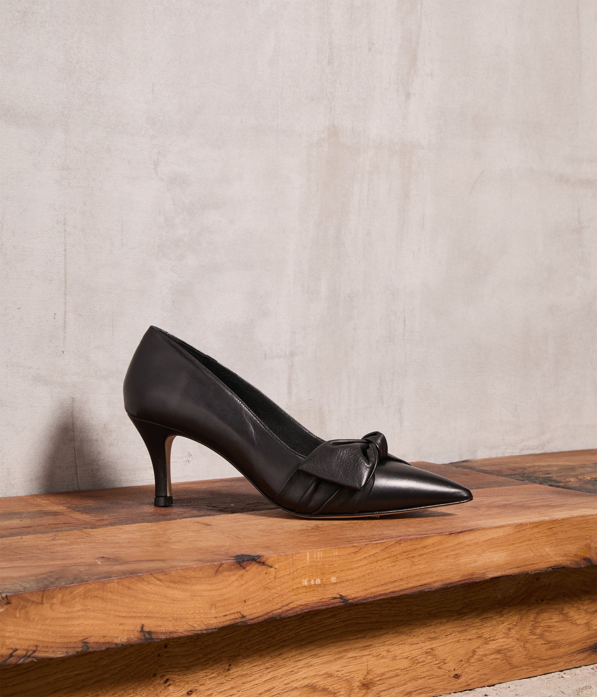 Escarpins cuir noir Yara