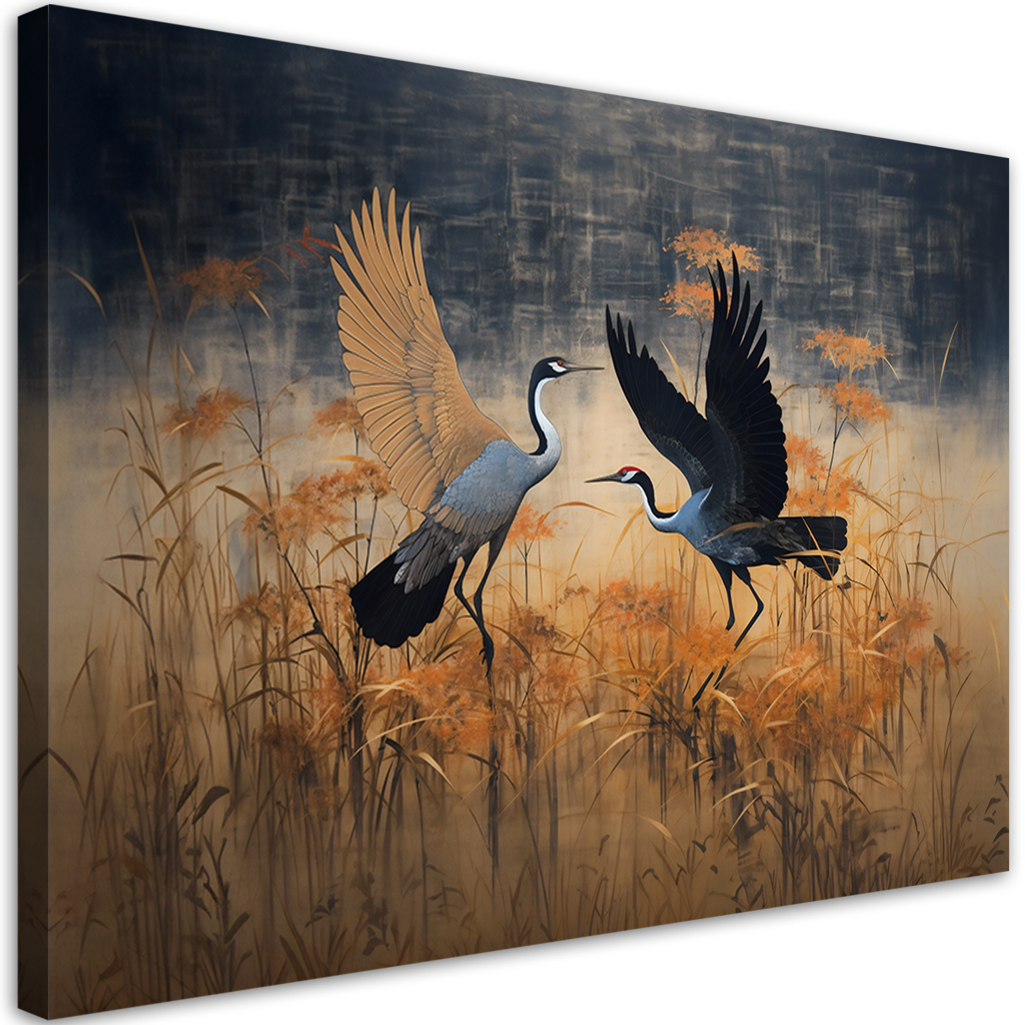 Feeby Obraz na płótnie, Żuraw Ptaki Abstrakcja 60x40