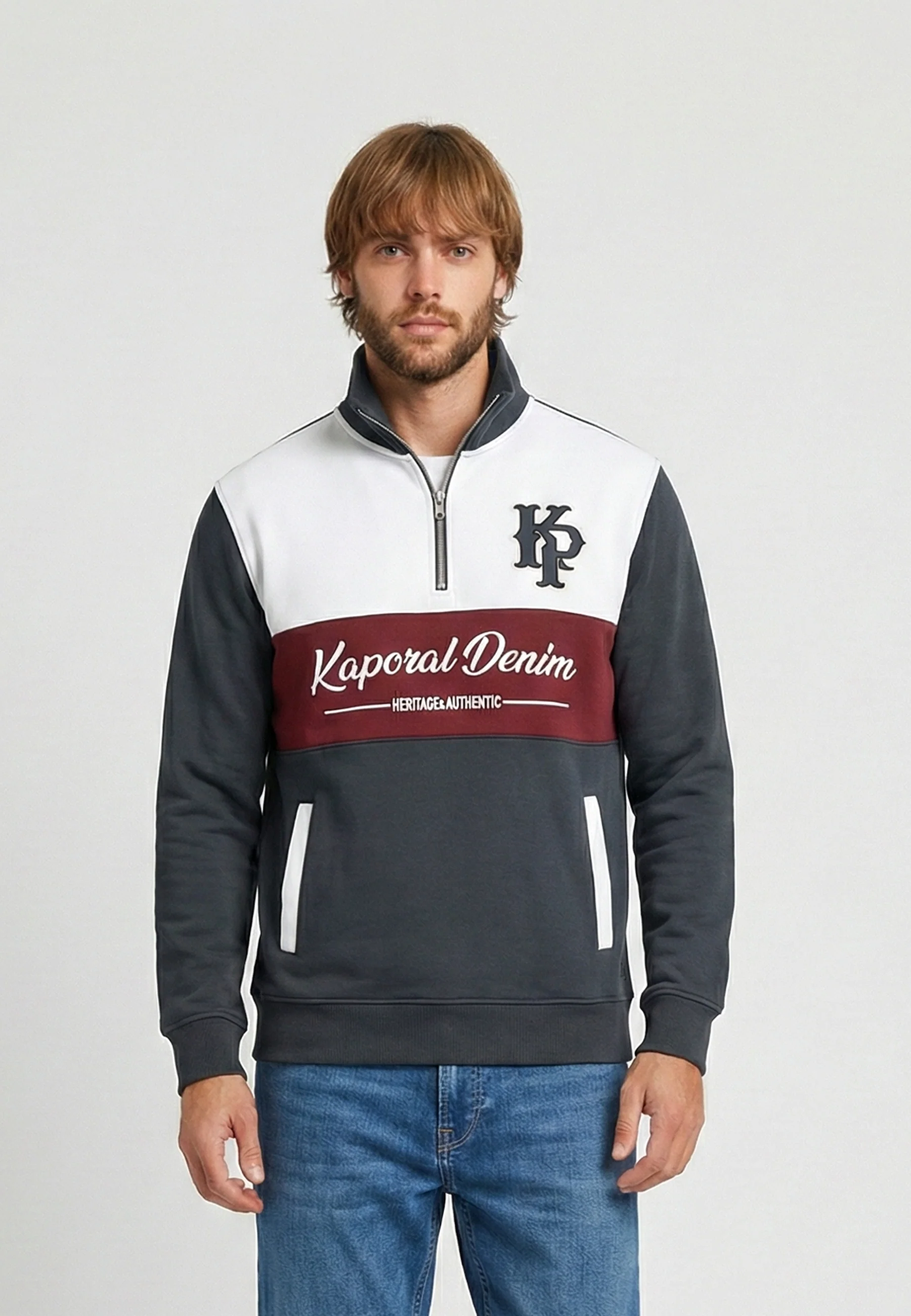 Sweat zippé bleu marine KUCHAN