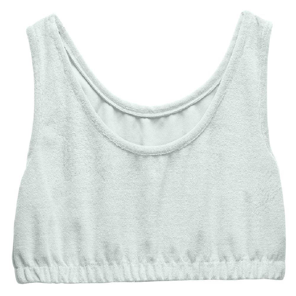 Débardeur crop top Femme tissu éponge gris