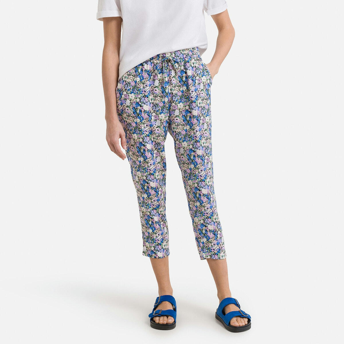 Pantalon droit imprimé floral