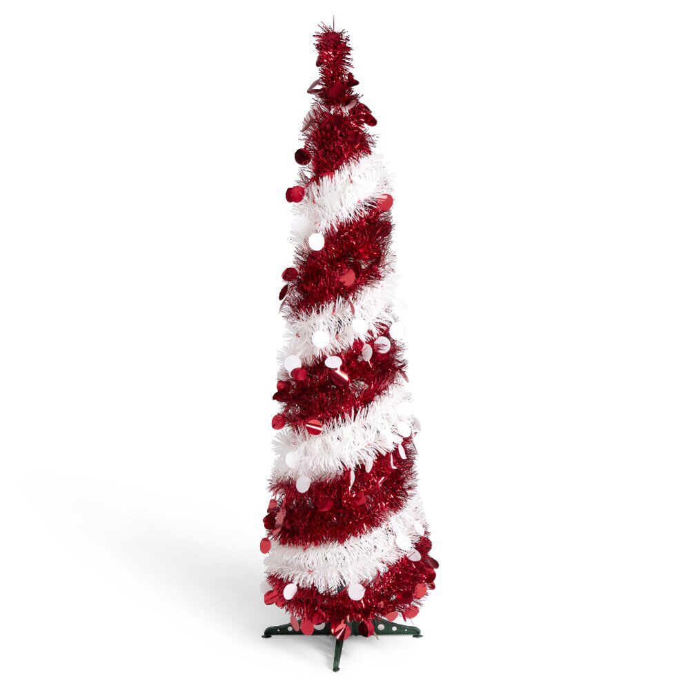 Sapin de No&euml;l artificiel POP UP rouge et blanc Ø30xH120cm