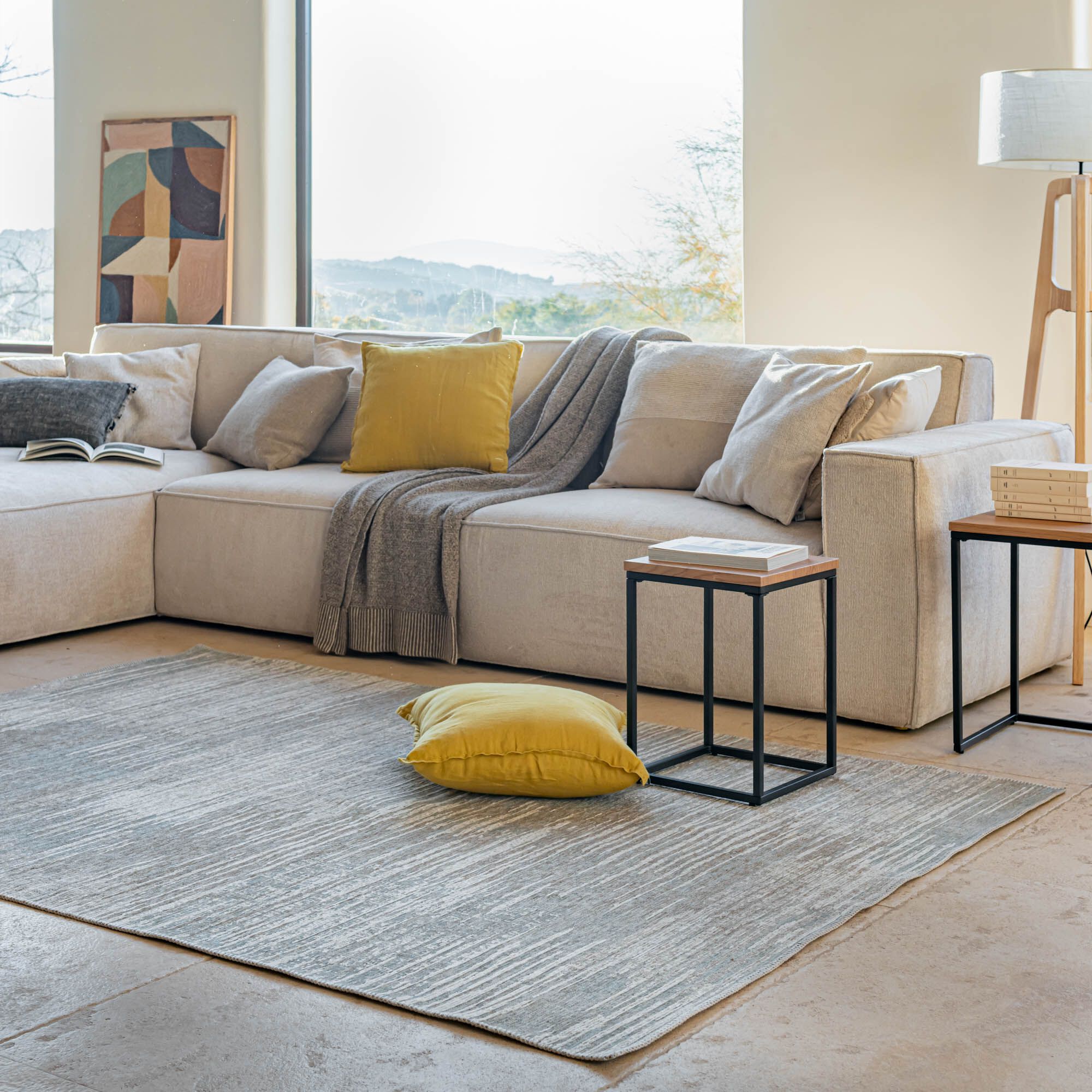 LEA - Tapis à motifs abstraits 160x230cm - gris